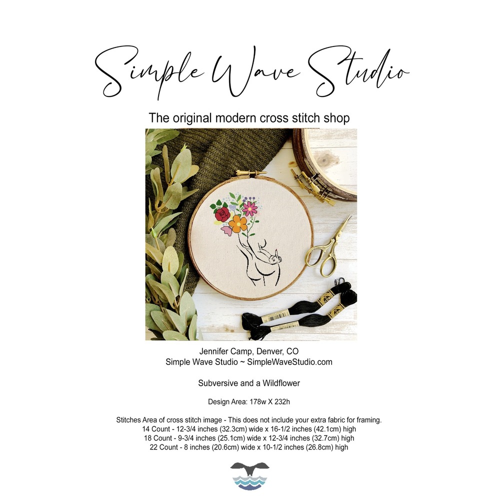 Subversive Middle Finger Female Women Wildflowers - Cross Stitch Pattern
